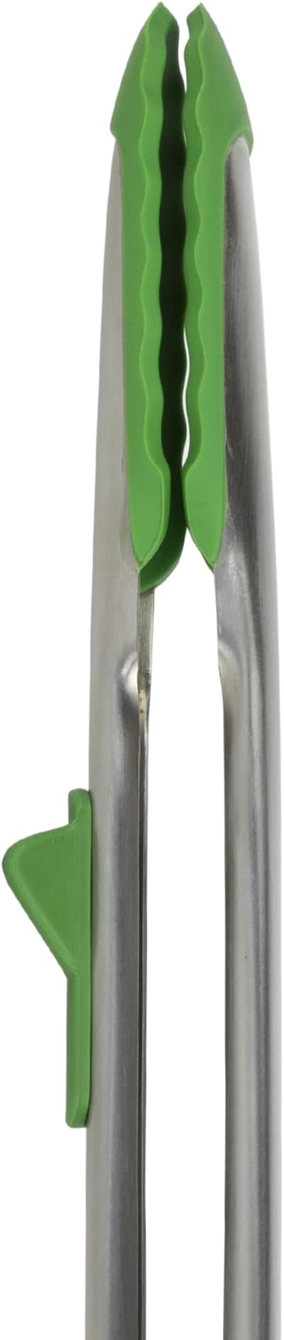 Tovolo Silicone Cooking Utensil Set of 6 Stainless Steel Handle Ladle Slotted Turner Tongs Flex Core Spatula Scraper Mixing Spoon & Potato Masher, Dishwasher Safe BPA Free Utensils, Pesto Green