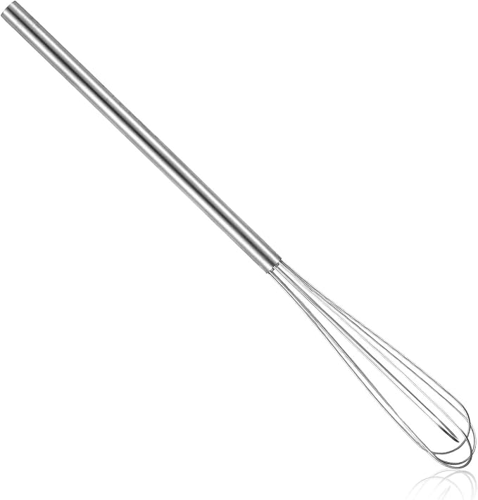 1 pcs Mini Whisks Stainless Steel Skinny Whisk Egg Beater Wire Whisks Portable Kitchen Tiny Whisk for Cooking Blending Whiping Beating Stirring (10.4 Inches)