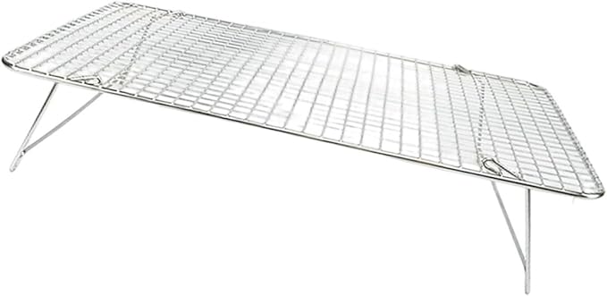 Foldable 3 Section Baking Stand Stainless Steel for Cooling Cakes Breads Compact and Sturdy Space Saving Baking Rack