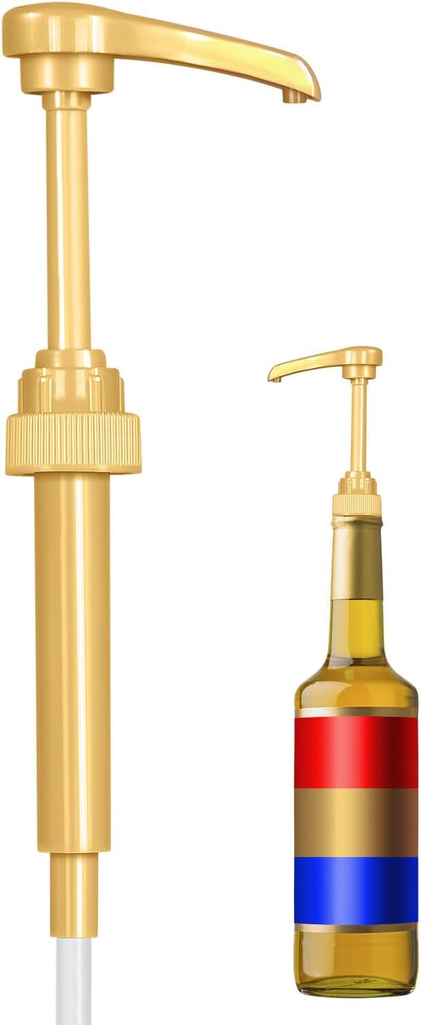 Fresh Finest Coffee Syrup Pump Dispenser, Compatible with Torani, Davinci, Jordans Skinny Syrups, Fits 25.4 Oz/750 ML Bottles, for Coffees, Teas, Snow Cones, Smoothies (1 Pack)