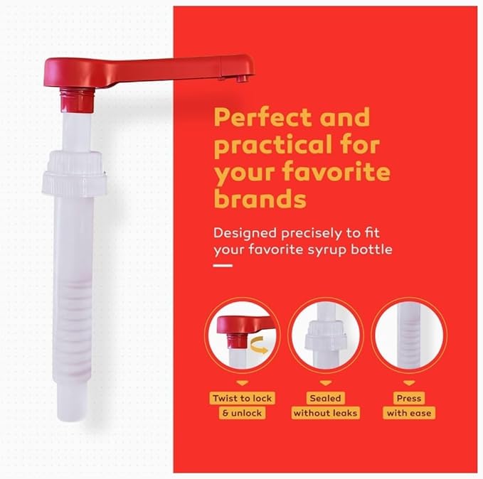 Sauce Pump Dispenser. Fontana Sauce. Coffee Beverage Syrup (63 oz Bottle) Dispensing Pump Set of 2. Fits Torani and Davinci Sauce Bottle