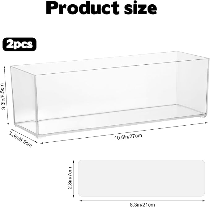 Rainmae 2 Pack Kitchen Cabinet Door Organizer, Lid Organizer Inside Cabinet Wall Mounted Plastic Storage Box Stackable Under Sink Lunchbox Lid Container for Kitchen Bathroom Office Organization