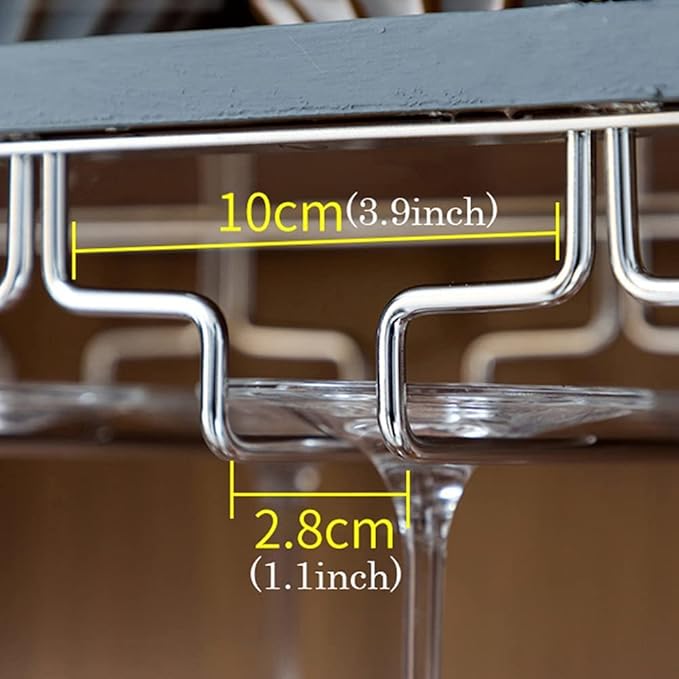 NWB Wine Glass Rack, Under Cabinet Wine Glass Holder Stainless Steel Stemware Rack - Hanging Stemware Holder,Wine Bottle Holder for Cabinet Kitchen Bar (Size : 68.5 * 18cm(27.0 * 7.1in))