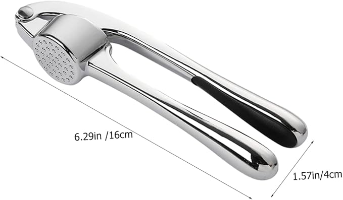 Zinc Alloy Garlic Press Set Stainless Steel Garlic Mincer Peeling Brush for Kitchen Use Easy Clean Ergonomic Design
