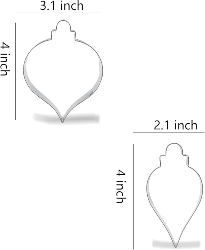 Keewah Christmas Ornament Cookie Cutter Set, 5 Piece, Stainless Steel