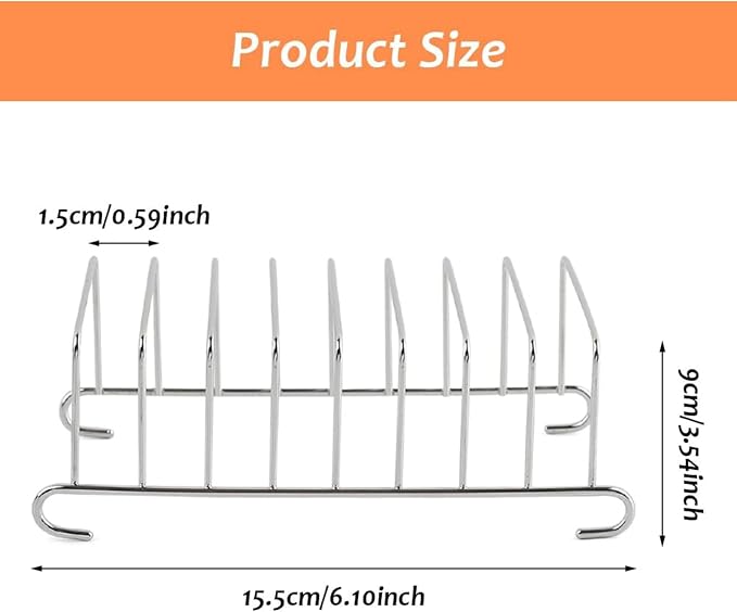 Bakery Toast Rack, 8 Slice Bread Holder Air Fryer Accessories Organizer, Stainless Steel Toast Rack, Baking Tools Accessories Cooling Racks, for Kitchen Dining Table