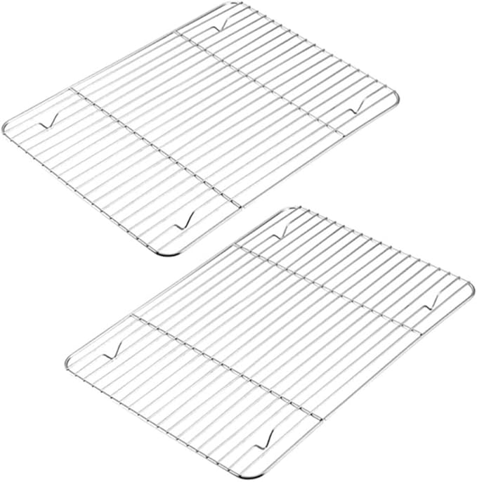 Stainless Steel Baking Racks Cooling Racks Grill Racks 304 Food Grade No Coating Sturdy Structure Heat Proof Dishwasher for Grilling Roasting Drying Cooking (24.5 * 18.5cm)