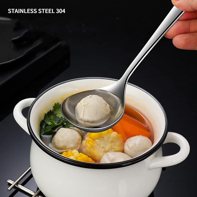 Small Ladle 8.6 Inch Gravy Ladle 18/8 Stainless Steel Ideal for Serving Soup Sauce Set of 2,Silver