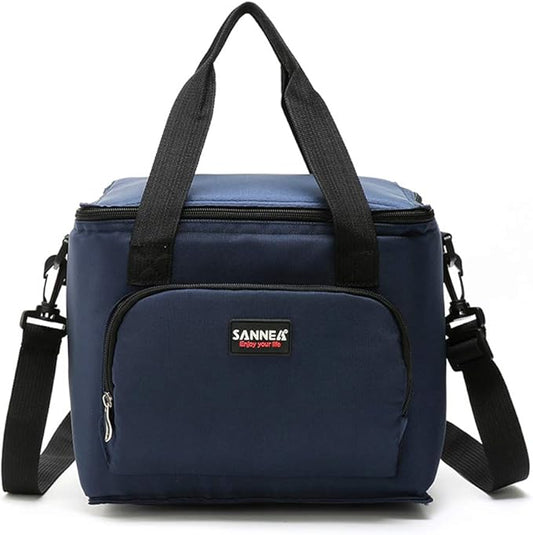 Reusable Insulated Thermal Lunch Bag Cute Lunch Box for Adult Women Work Office Outdoor Travel Picnic Beach BBQ party (Navy)