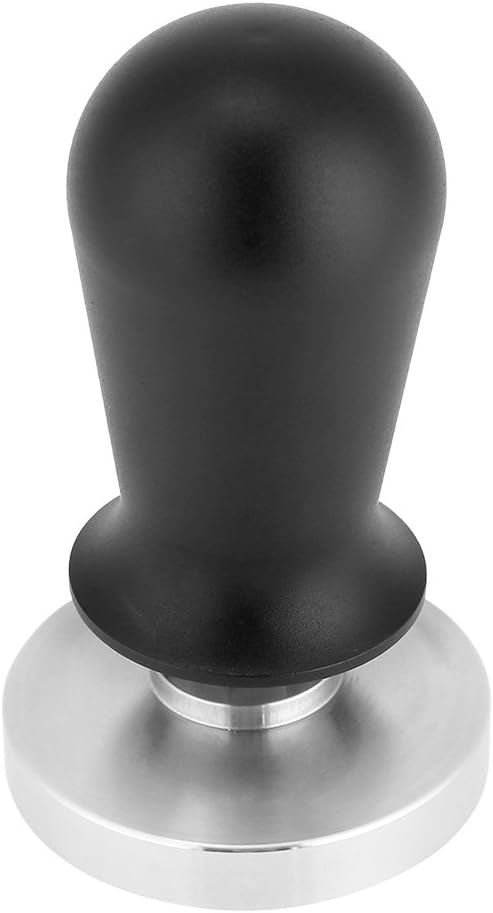 Coffee Tamper, 58mm Stainless Steel Flat Base Tamper Tool, Duty 304 SS with Ergonomic Aluminum Handle, for 58mm & 51mm Portafilters to Press Ground Beans in Kitchen or Coffee