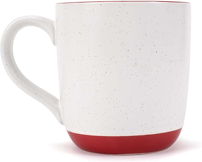 Elanze Designs Typewriter Speckled Warm Assorted 13 ounce Ceramic Coffee Mugs Set of 4