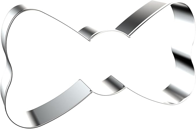 Bow Tie Cookie Cutter Set - 5 inch, 4 inch, 3 inch, 2 inch - 4 Piece Little Man Father's Day Cookie Cutters Shapes Molds - Stainless Steel