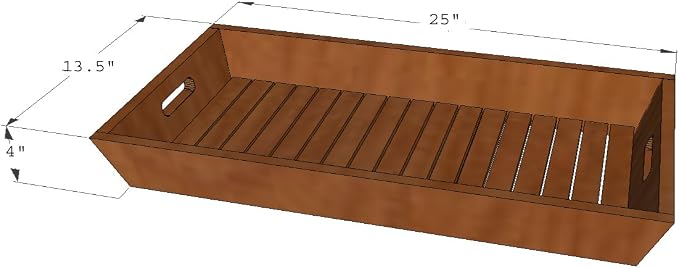 AquaTeak The Original Large Solid Teak Amenities Serving Tray