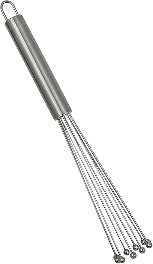 1 Pieces Wand Whisk, Mini Ball Whisk,Newness Durable Environmentally Friendly 304 Stainless Steel Ball Whisk Beater Egg Beater Manual Mixer Whisk Cooking Blender for Sauces,Eggs,Cream (12 In / 30.4cm)