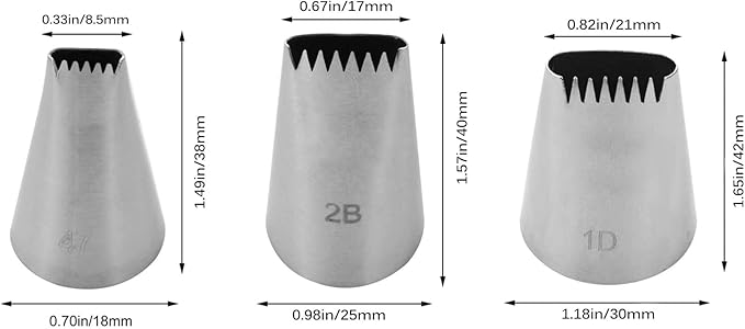 Symphony Wire Tips, Stainless Steel Icing Piping Nozzles For Pastry Fondant Tools (D)