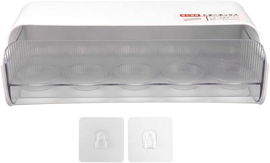 Clear PET Chiller Organizer Bin Pantry Wall Mount Box Sticky Side Holder Unit Hanging Caddy Egg Compartment Piece Home Cabinet Item Transparent Snack Drinks Tidy Caddy