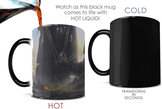 Morphing Mugs Star Wars – The Mandalorian – Undeterred - Thomas Kinkade Studios – One 11 oz Color Changing Ceramic Mug – Image Revealed When HOT Liquid Is Added! MMUG1444