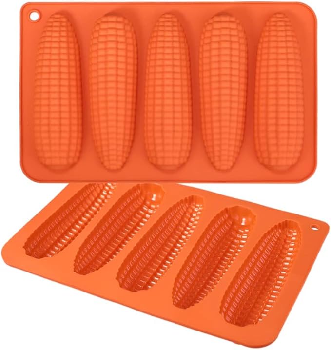 Webake Corn Stick Bread Pan Set of 2, Silicone Corn Cob Bread Molds for Baking Corn Dog Pan Cornbread Southern Corn Sticks