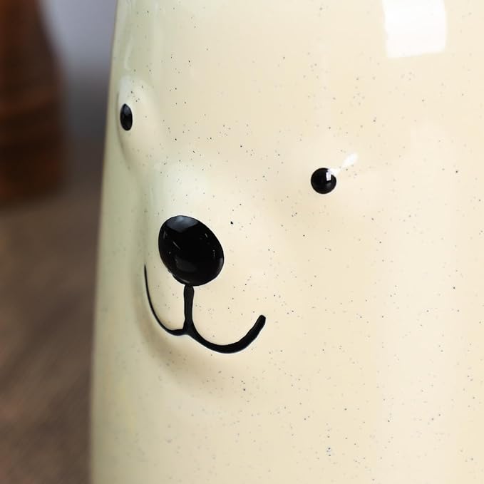 Ceramic Cartoon Animal Pattern Kitchen Utensil Holder, Large Cooking Utensil Crocks for Kitchen Countertop, Cartoon Style Utensil Organizer for Spatula, Kitchen, Home Decoration-Bear