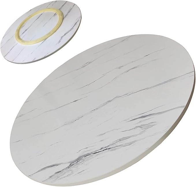 Wooden Lazy Susan Turntable For Round Table - Wooden Rotating Serving Tray, Smooth Surface, Easy To Clean, Round Dining Table Swivel Plate, 360 ° Rotation, Easy To Share All Food (Color : White-B, S
