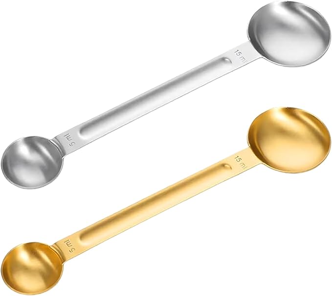 Professional Long Handle Stainless Steel Scoops Set for Accurate Coffee and Baking Measurements Rustless Spoon Double Ended Spoon