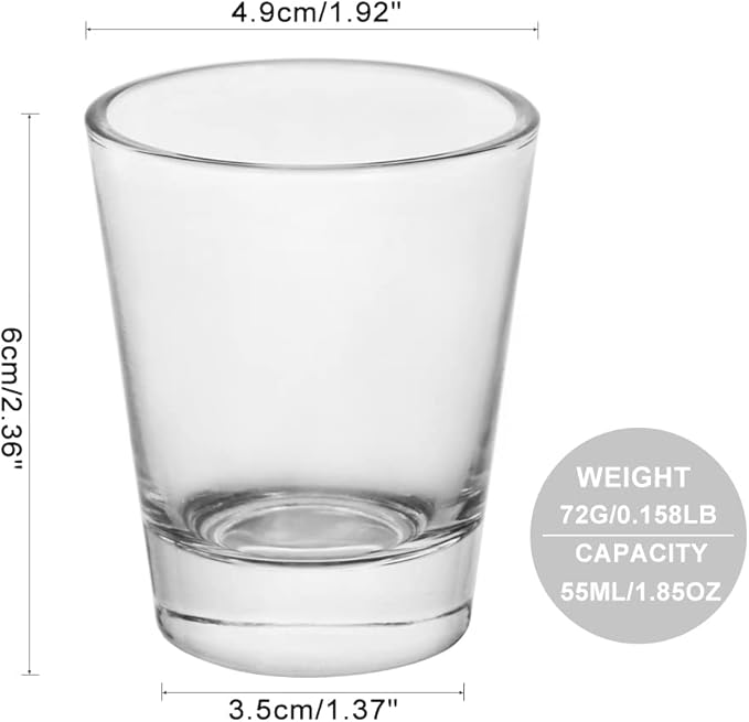 Heavy Base Shot Glasses, 1.5 oz Sets of Clear Shot Glass (4 Pack), Measuring Cup for Espresso, Liquid, and Wine - Heavy Glass (Glass, 4Pack)