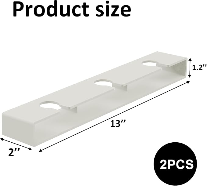 Wine Glass Holder, 2 Pack, No Drilling Required, Hanging Stemware Rack Organizer for Bar Cabinet Kitchen, White