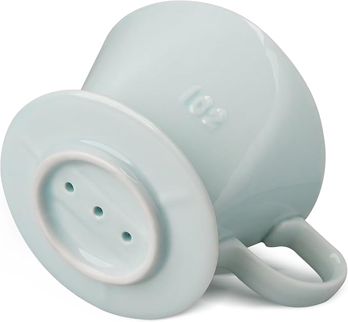 hailanbao Handmade Pour Over Ceramic Coffee Dripper - Authentic Brewing Experience for Camping, Office, and Home (Green)