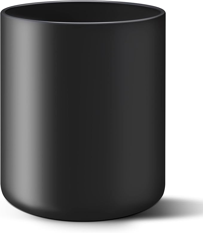 LATCHHOOK Matte Black Utensil Holder for Kitchen Counter, Ceramic Kitchen Utensils Holder for Countertop Easy to Clean, High 6.4” Modern Cooking Spatula Holder Crock for Home decor 4.5×6.4 In