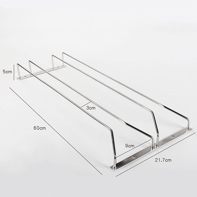 V3VOGUE Wine Glass Rack 11/20/24inch Under Cabinet Wine Glass Holder, Stainless Steel Hanging Stemware Holder, Stemware Storage Drying Rack with Screws, Wall Mounted Hanging Rack Shelf
