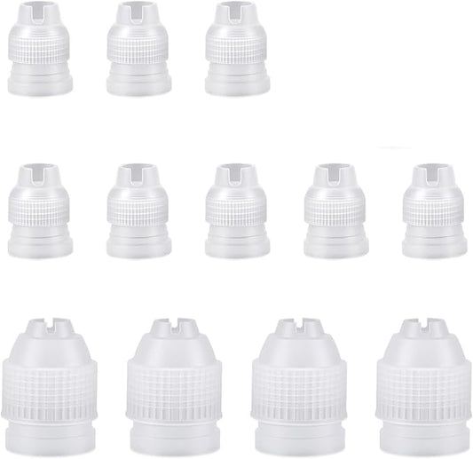 12pcs Couplers for Piping Bags Piping Bag Couplers Plastic Standard Coupler Large Size Cake Decorating Transparent Reusable Coupler for Icing Nozzles and Tips