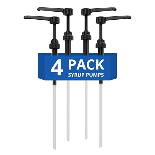 Coffee Syrup Pump Compatible with Torani 24 oz - 25 onces/Monin 1Liter Bottle/Davinci 750ml Bottles - Multipurpose Soap Oil Dispenser Pumps Set of 4 (4 Pack)