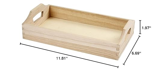 Creativ 575300 30 x 17 x 5 cm 1-Piece Wooden Large Serving Tray with Handles