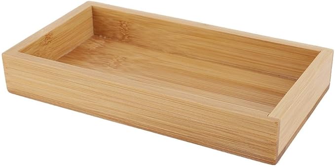 Rectangular Shape Bamboos Serving Tray Durable Fruit Tea Food Platter for Restaurant Home Use(S)