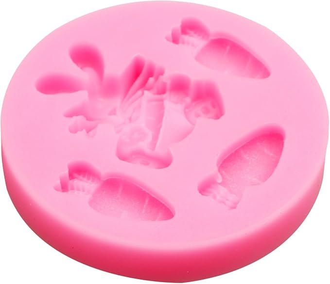 Easter Silicone Fondant Molds Set of 5, Bunny Chick Egg Rooster Basket Chocolate Molds for Cake Decorating Cupcake Topper Candy Gummy
