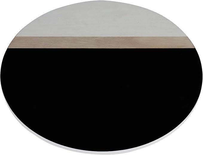 Hanna Roberts Lazy Susan Kitchen Turntable for Pantry Cabinet or Table, 14" (Black Brown White Stripe Design)