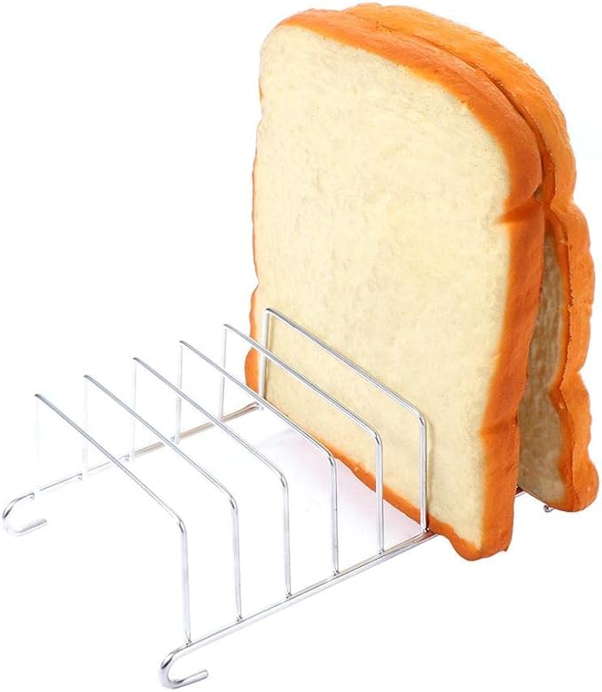Toast Bread Rack Holder, Stainless Steel 8 Slice Holes Toast Bread Rack, Rectangle Pancake Holder Kitchen Organizer Bakeware Cooling Racks