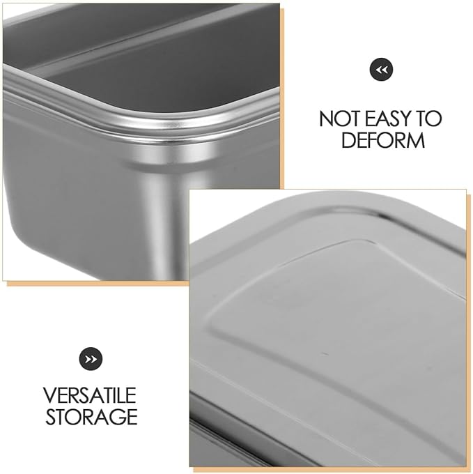 Reusable Ice Cream Tub Containers 2 Quart: Stainless Steel Ice Cream Containers for Homemade Ice Cream, Sorbet, Frozen Yogurt or Gelato - Stackable Ice Cream Freezer Container,1.8 Liter