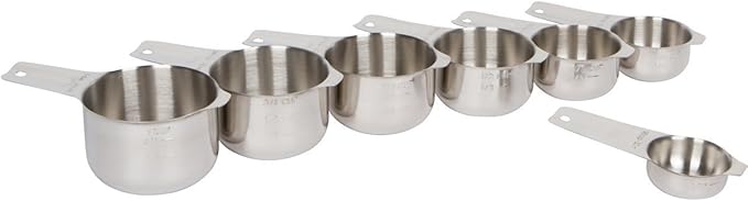 7 Piece Professional Grade Stainless Steel Measuring Cups Set By i Kito