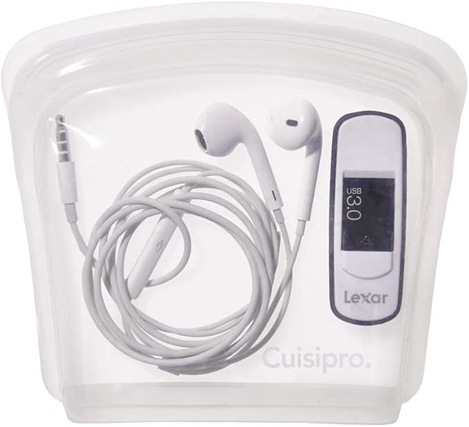 CUISIPRO Silicone Reusable Leakproof Bags Set of 2, Clear, 200ml/6.75oz