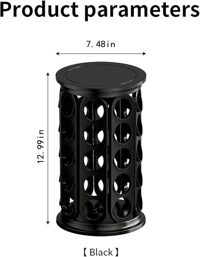 Coffee Pod Storage Carousel Holder Organizer for 40 Keurig K-Cup Pods (Black)