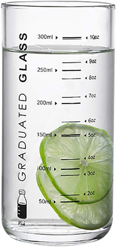 Glass Measuring Cup 10 Oz For Milk,Juice,Milkshake, vegetable, coffee, salad, ice cream (Black) (Black)