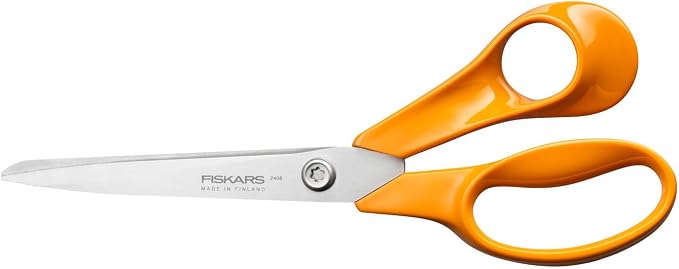 Fiskars Classic Universal Kitchen Scissors, Right-Handed, Total Length: 21 cm, Improved Torx Screw and Ergonomic Handle, Sustainable Packaging, Quality Steel/Plastic, Orange, 1075031