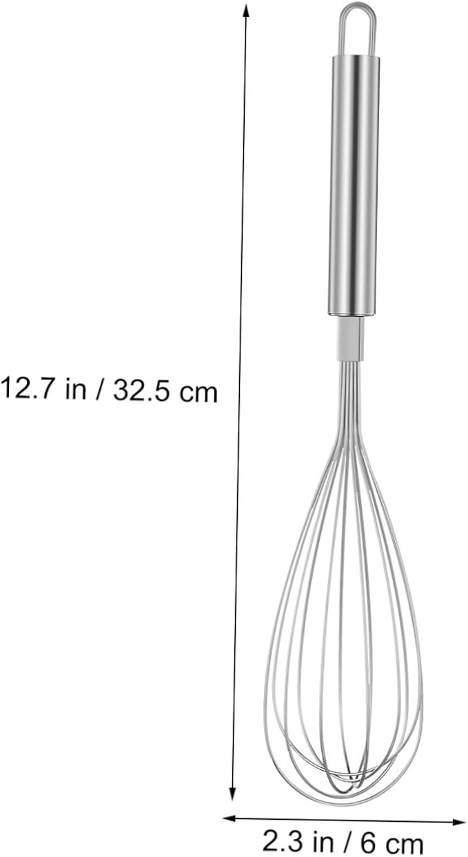 Stainless Steel Balloon Whisk Hand Whisking Tool for Cooking Mixing and Beating Eggs Comfortable Grip Multi Functional Kitchen Utensil for Baking and Food Preparation