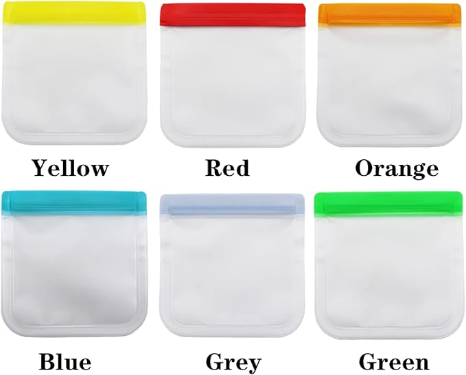 Food Storage Bag Red Silicone Food Bag Reusable Fresh-Keeping Bag Fruit Vegetable Sealed Bag Leak-Proof Ziplock Bag 5pcs 28X27cm