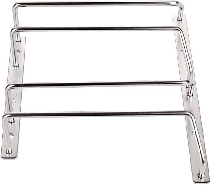7-Inch Gold Wine Glass Rack, Under Cabinet Wine Glass Holder Stainless Steel Stemware Rack - Hanging Stemware Holder for Cabinet Kitchen Bar (2 Rows, 1 Pack)
