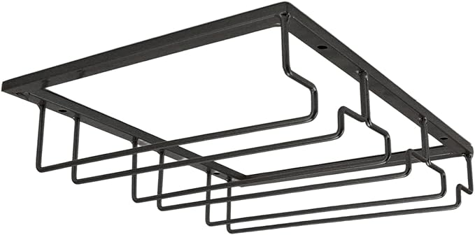 Upside Down Wine Glass Rack European Hanging Wine Glass Rack Under Cabinet Wine Glass Rack Wine Glass Rack For Bar Home Cup Storage Display Rack (Black)