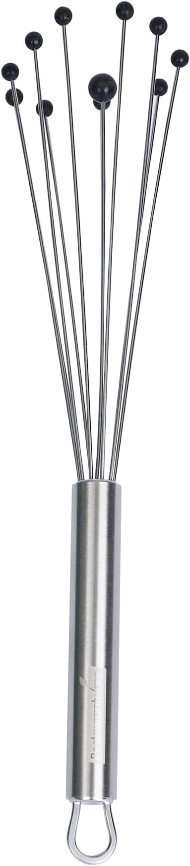 Restaurantware 10.5 in Stainless Steel Ball Whisk with Silicone Tips - German Standard Sauce & Gravy Whisk, Non-Scratch, Dishwasher Safe - Non-Stick Safe Silicone Ball Whisk for Baking