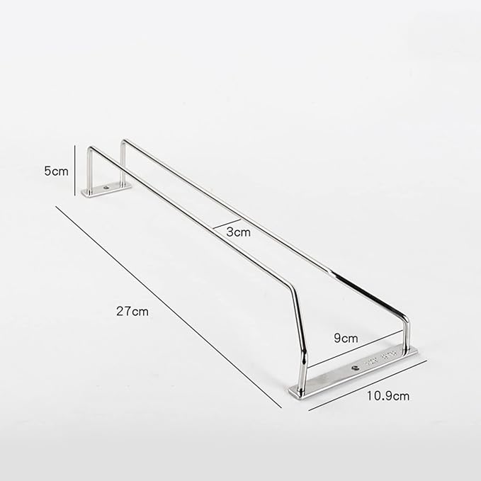 V3VOGUE Wine Glass Rack 11/20/24inch Under Cabinet Wine Glass Holder, Stainless Steel Hanging Stemware Holder, Stemware Storage Drying Rack with Screws, Wall Mounted Hanging Rack Shelf