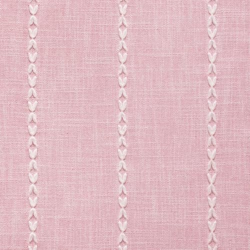 Braided Farmhouse Table Runner,Braided Pink 13x90 Inch, Cotton Linen Table Runners 90 Inches Long, Embroidered Striped Pink Boho Table Runner Rustic Home Decor